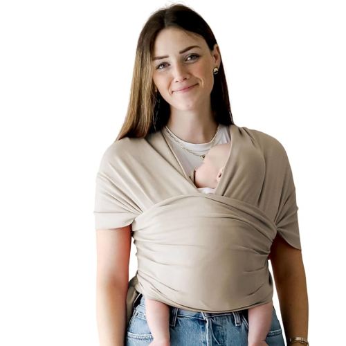 snuggle me™ Baby Wrap | Hands-Free Baby Wraps Carrier, Easy-Tie Baby Sling Carrier, Baby Carrier Wrap with Organic Cotton, Baby Wearing Wrap for Newborns from 0 to 18 Months (7-35 lbs) - Birch
