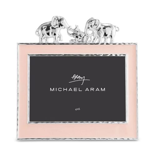 Pink Elephant Enamel Frame, 4 x 6