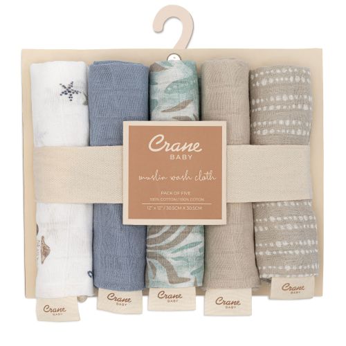 Cove Cotton Baby Washcloths - Sea Life Set | Crane Baby