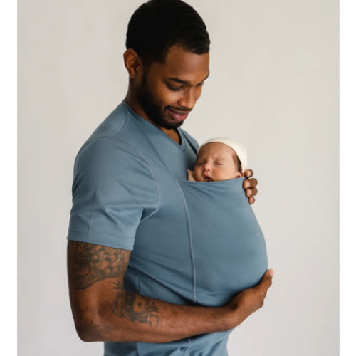 Lalabu Dad Shirt | Original Babywearing T-Shirt with Kangaroo Pouch | Baby Wrap Carrier for Newborns & Infants | Baby Wrap Carrier for Newborns | Essential for new Dads
