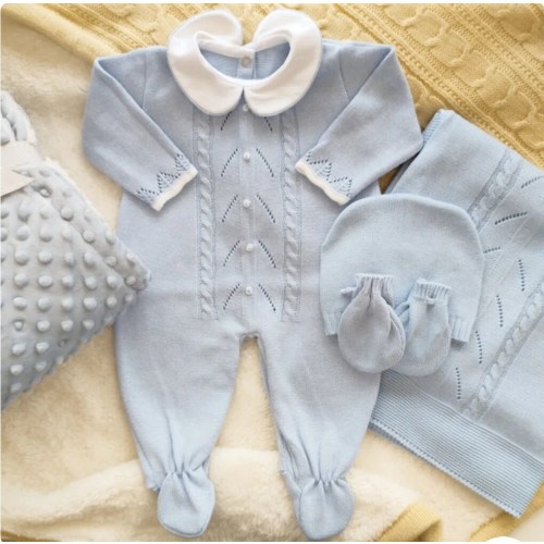 Personalized Going home outfit Baby boy knitted Coming Home outfit-Embroidery Spanish knitted newborn set newborn outfit Baby knitted outfit