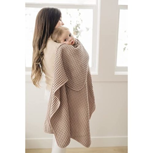 Konssy Waffle Baby Blankets, Nursery Blankets for Boys Girls, Swaddle Blankets Neutral Soft Lightweight Toddler and Kids Throw Blankets(Clay)