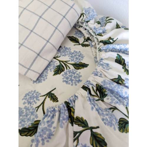READY to SHIP blue Crib Sheet Rifle Paper Co. Baby Bedding Farmhouse Nursery Fitted Crib Sheet vintage blue Crib Bedding floral Blue Baby