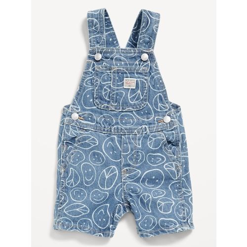 Loose Printed Jean Shortalls for Baby