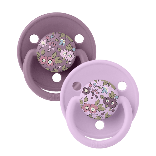BIBS x LIBERTY De Lux 2 PACK Chamomile Lawn - Mauve Mix