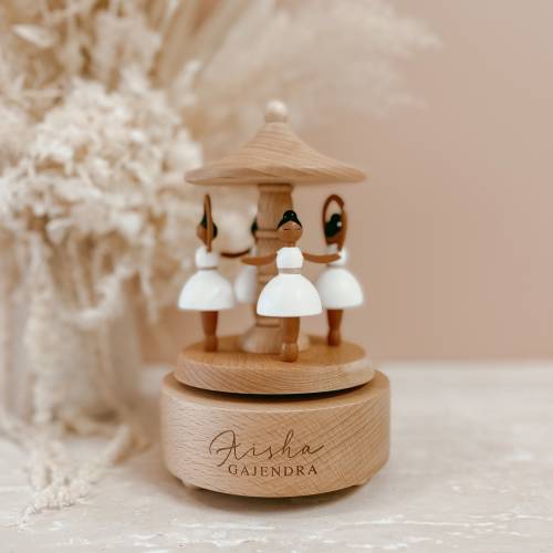 Personalised Musical Carousel Wooden - Musical Carousel - Baby Keepsake - Custom Heirloom Music Box - Newborn Gift - Personalized Baby Gift