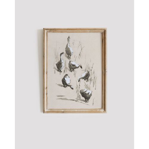 Vintage Nursery Wall Art | Minimal Nursery Print | Vintage Duck Drawing | Neutral Nursery Decor | Animal Wall Art