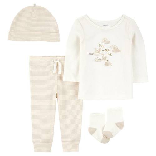 Baby Carter's 4-pc. Long Sleeve Top, Pants, Hat & Socks Set