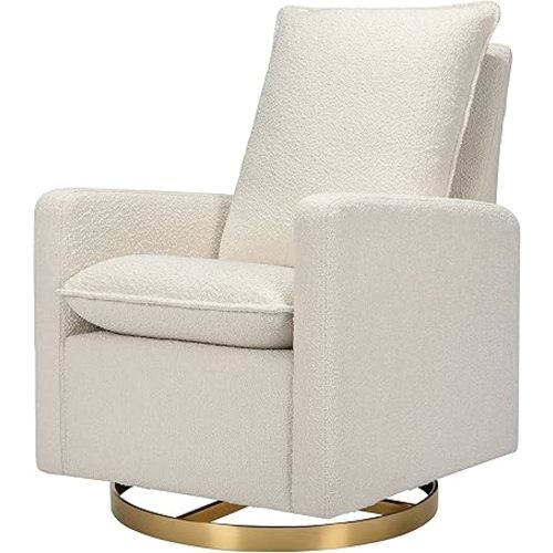 Babyletto Cali Pillowback Swivel Glide in Boucle, Greenguard Gold and CertiPUR-US Certified