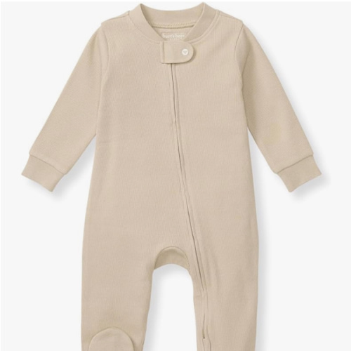 Burt's Bees Baby Boys Sleep and Play PJs, 100% Organic Cotton One-Piece Zip Front Romper Jumpsuit Pajamas