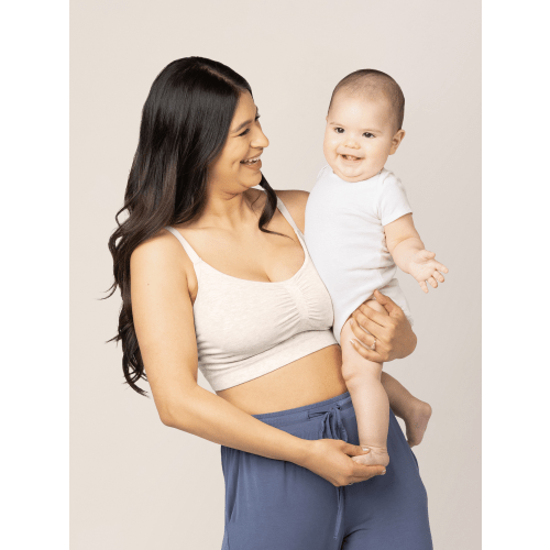 Kindred Bravely | Sublime® Bamboo Hands-Free Pumping Lounge & Sleep Bra | Oatmeal Heather
