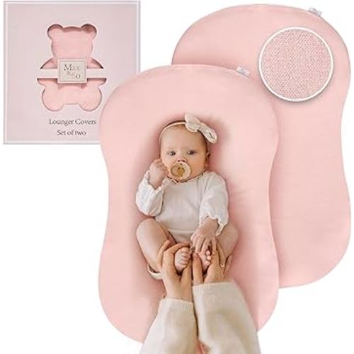 Baby Lounger Cover 2-Pack – 100% Cotton Infant Lounger slipcover, Fits Snuggle Me Lounger, Machine Washable.