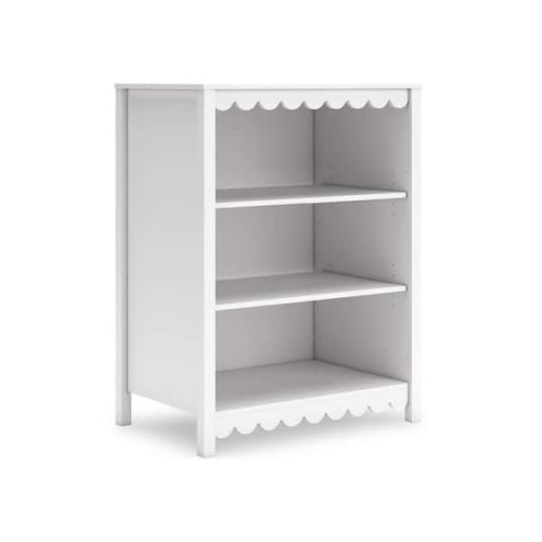 Hallityn 41.14 in. Tall White Wood 2-Shelf Standard Bookcase