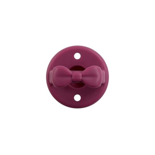 Itzy Ritzy Silicone Pacifiers for Newborn - Sweetie Soother Pacifiers Feature Collapsible Handle & Two Air Holes for Added Safety; for Ages Newborn and Up, Set of 2 in Sugarplum - 2 Count (Pack of 1) - Solid