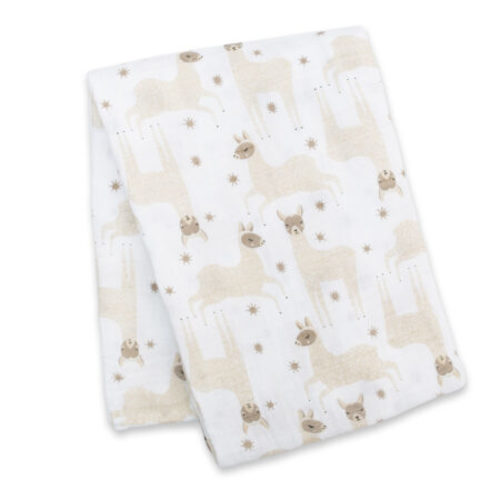 Lulujo Cotton Swaddle – Modern Llama – 47×47″ – Mary Meyer Stuffed Toys