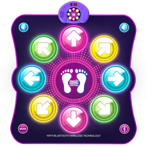 Dance Mat,8 Buttons Light up Dance Pad with Wireless Bluetooth,6 Game Modes, Music Game for Girls Ages 3-12 Y, Birthday Gifts,Dance Mixer Rhythm Step Play Mat,Toy Christmas Gift for Kids Girls Boys