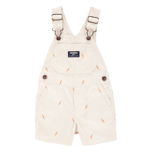 Baby Carrot Print Striped Shortalls - Cream - OshKosh | Carter's