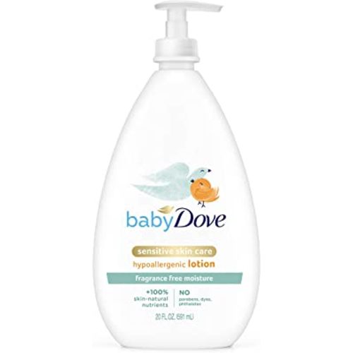 Baby Dove Face and Body Lotion for Sensitive Skin Moisture Fragrance-Free Baby Lotion 20 oz