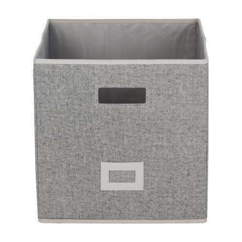 Better Homes & Gardens Cube Polyester Cotton Storage Bin, 12.75x15x12.75 inches, gray fabric