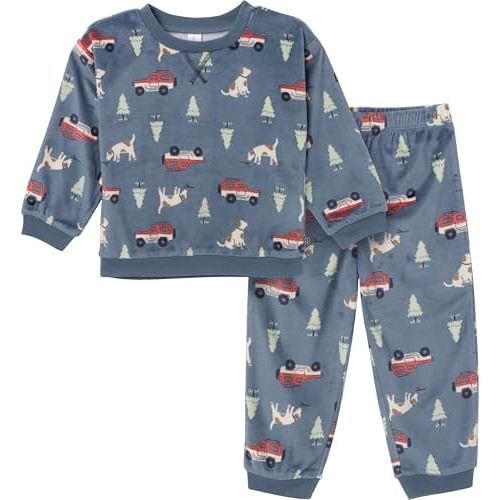 Modern Moments by Gerber Unisex Toddler Bunny Fleece 2-Piece Sweater & Pant Pajama Set