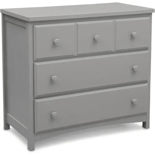 Delta Children 3 Drawer Dresser with Interlocking Drawers, Grey