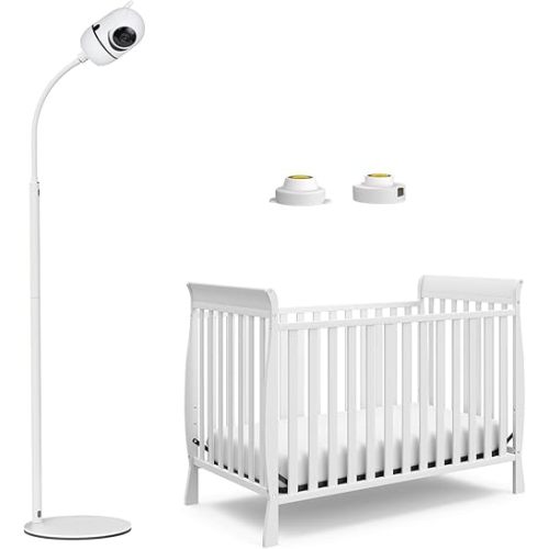 Floor Stand for Hellobaby HB6550 HB65/HB66/HB248 Baby Monitor, Gooseneck Swivel Holder Mount with 68.8" Adjustable Height and Stable Base,Without Tools or Wall Damage(Camera not Included)
