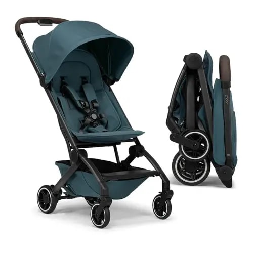 Joolz AER+ Lightweight Baby Stroller, Ultra Compact & Portable One-Hand Fold Design - Ergonomic Recline Seat - Infant & Toddler (up to 50 lb) - Airplane Friendly Stroller - XXL Sun Hood -Ocean Blue