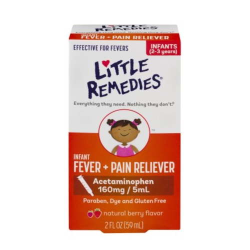 Little Remedies Infant Fever/Pain Liquid Dye-Free Natural Berry 2oz Each