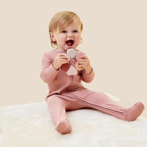 Ribbed Clever Zip Footed Baby Pajamas