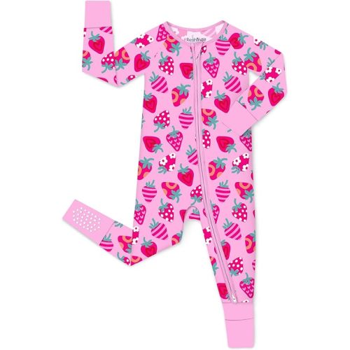 Bamboo Viscose Convertible Baby Footies Pajamas, footies for babies, Zipper Pajamas Baby Girls 0-24M