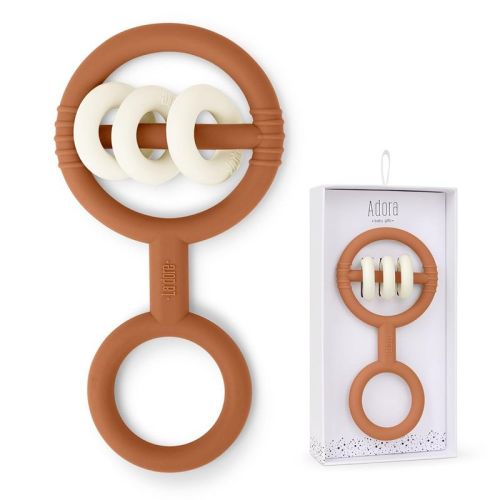 Silicone Baby Rattle Teething Toys - Cute Shaped Teething Relief For 0-6 Months, Easy To Clean Teether Ring - Newborn Essentials (luggage)
