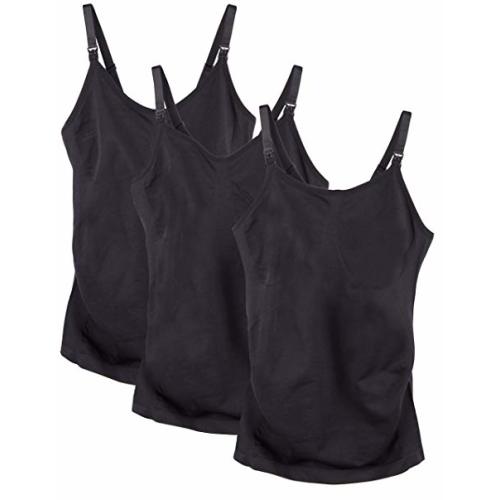 Caramel Cantina 3 Pack Women's Nursing Cami with Built in Bra Size: M