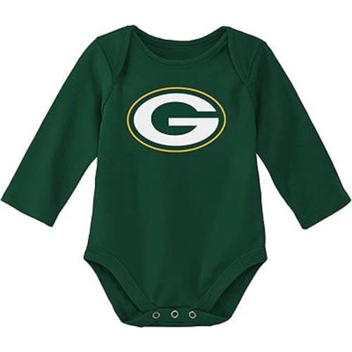 Outerstuff NFL Newborn & Infants 0-24 Months Official Primary Logo Long Sleeve Creeper Bodysuit Romper