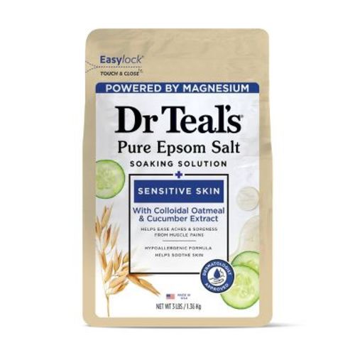 Dr Teal's Epsom Salt Magnesium Soak Sensitive Skin With Colloidal Oatmeal & Cucumber Extract - 3lbs