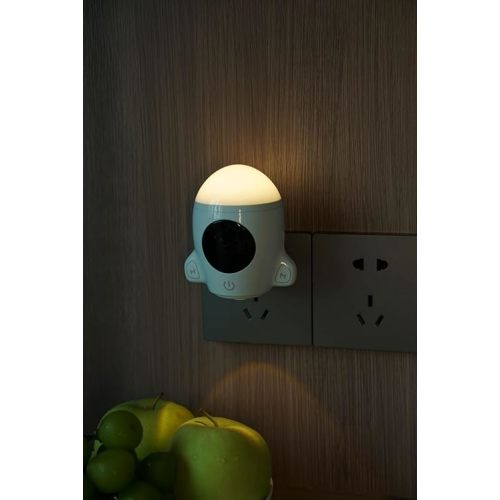 QANYI Night Light Plug in, Cute Space Rocket Kids Room Decor Nightlight for Non-Wall or Wall Mount, Nursery Breastfeeding Lamp Gifts for Baby Toddler Childrens Kid Boys