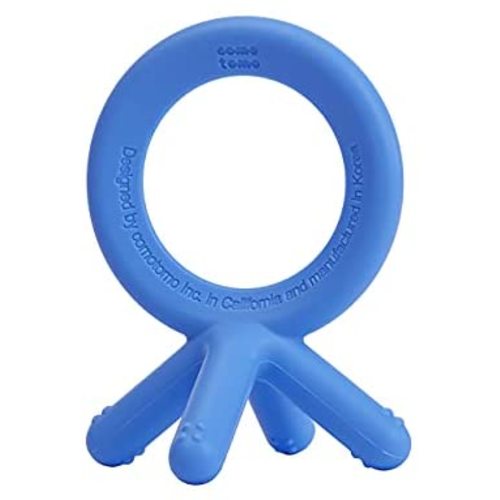 Comotomo Silicone Baby Teether, Blue, 1.75x1.75x3 Inch (Pack of 1)