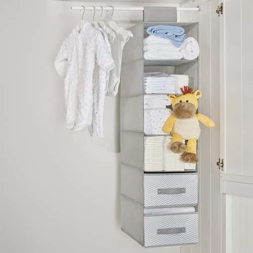 Parent's Choice 6 Shelf Fabric Closet Organizer, Grey