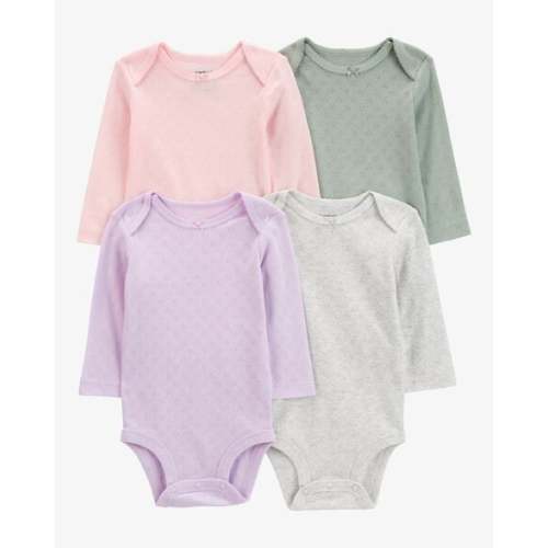 Baby 4-Piece Long-Sleeve Pointelle Bodysuits - Carter's | Carter's