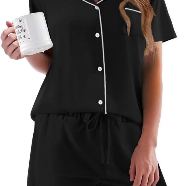 Amazon.com: Ekouaer Pajamas Set for Women Short Sleeve Sleepwear Button Down Pjs Soft 2 Piece Lounge Sets XS-XXXL