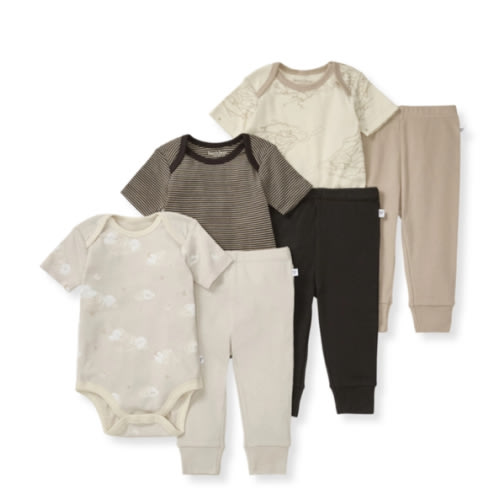 Hello Moon Organic Short Sleeve Bodysuit and Pant Set 3 Pack