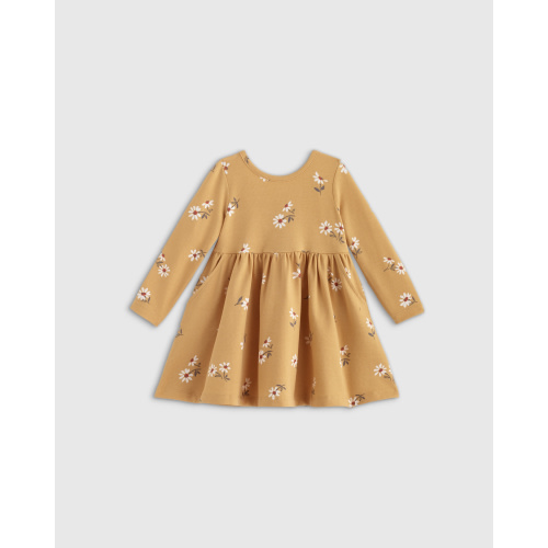 Organic Cotton Long Sleeve Skater Dress - Baby Girl