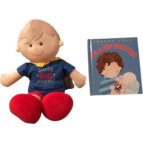 MartLoop I Am a Big Brother Doll and Book Bundle - Super Big Brother Doll with Cape