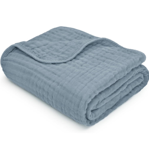 Comfy Cubs Muslin Throw Blanket - 50” x 60” - Pacific Blue