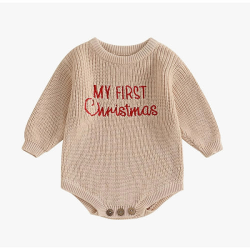 Adobabirl Baby Girl Boy Knitted Sweater Bubble Romper Long Sleeve Jumpsuit Festival Outfit Fall Winter Spring Clothes