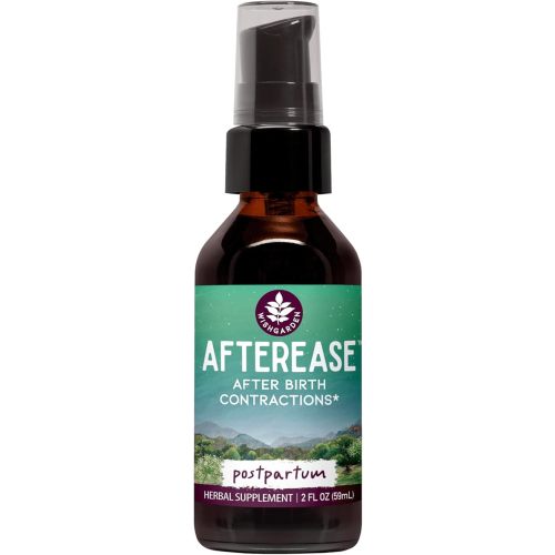 WishGarden Herbs AfterEase for After Birth Contractions - All-Natural Herbal Supplement with Cramp Bark & Black Haw Bark Soothes Afterbirth Contractions & Uterine Cramping, Postpartum Essentials, 2oz