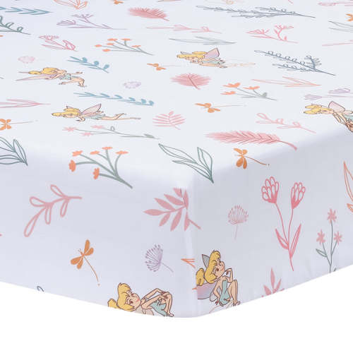 Disney Baby Tinker Bell Fairy Floral Baby/Toddler Fitted Crib Sheet – Lambs & Ivy