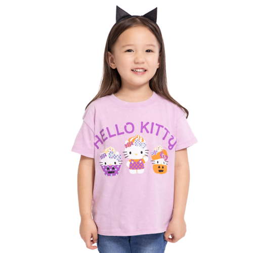 Hello Kitty Toddler Girls Halloween Crewneck Tee with Short Sleeves, Sizes 12M-5T