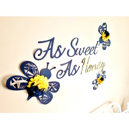 Paper Flower BumbleBee Wall Backdrop for Baby Shower Gender Reveal - Bee Themed Quotes for Baby Nursery