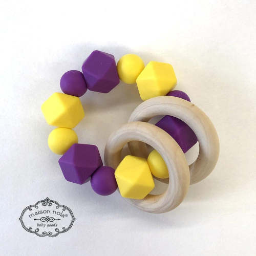 Maison Nola Purple & Gold Silicone Bead Teether
