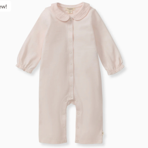Muslin Collar Baby Girl Pink Jumpsuit – Burt's Bees Baby